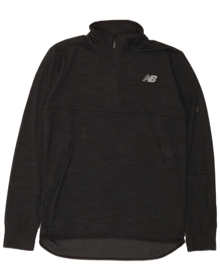 New Balance Haut de Survêtement Zip Neck Pull Homme Noir Moyen Polyester