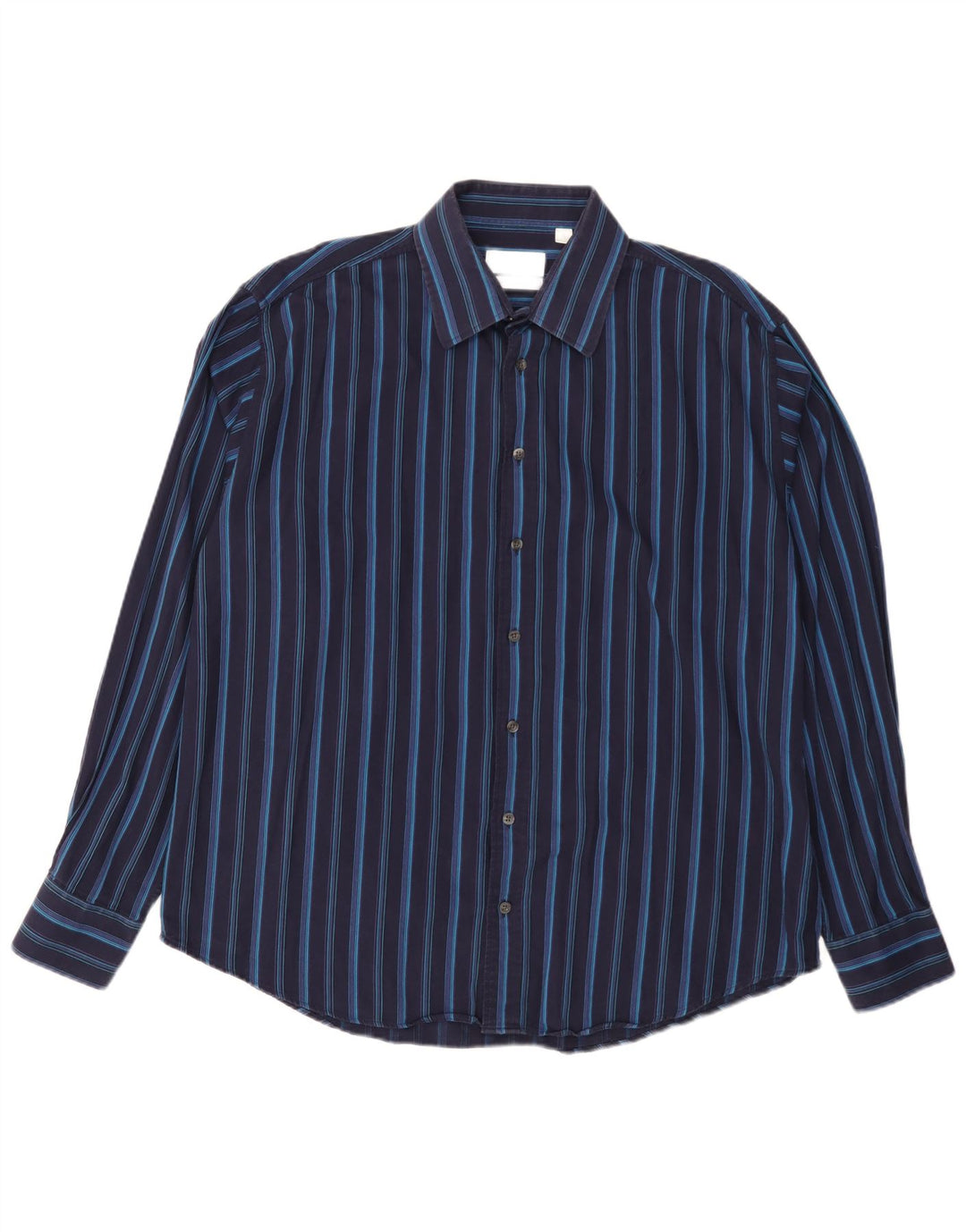 Yves Saint Laurent Chemise Homme XL Bleu Marine Rayé Coton