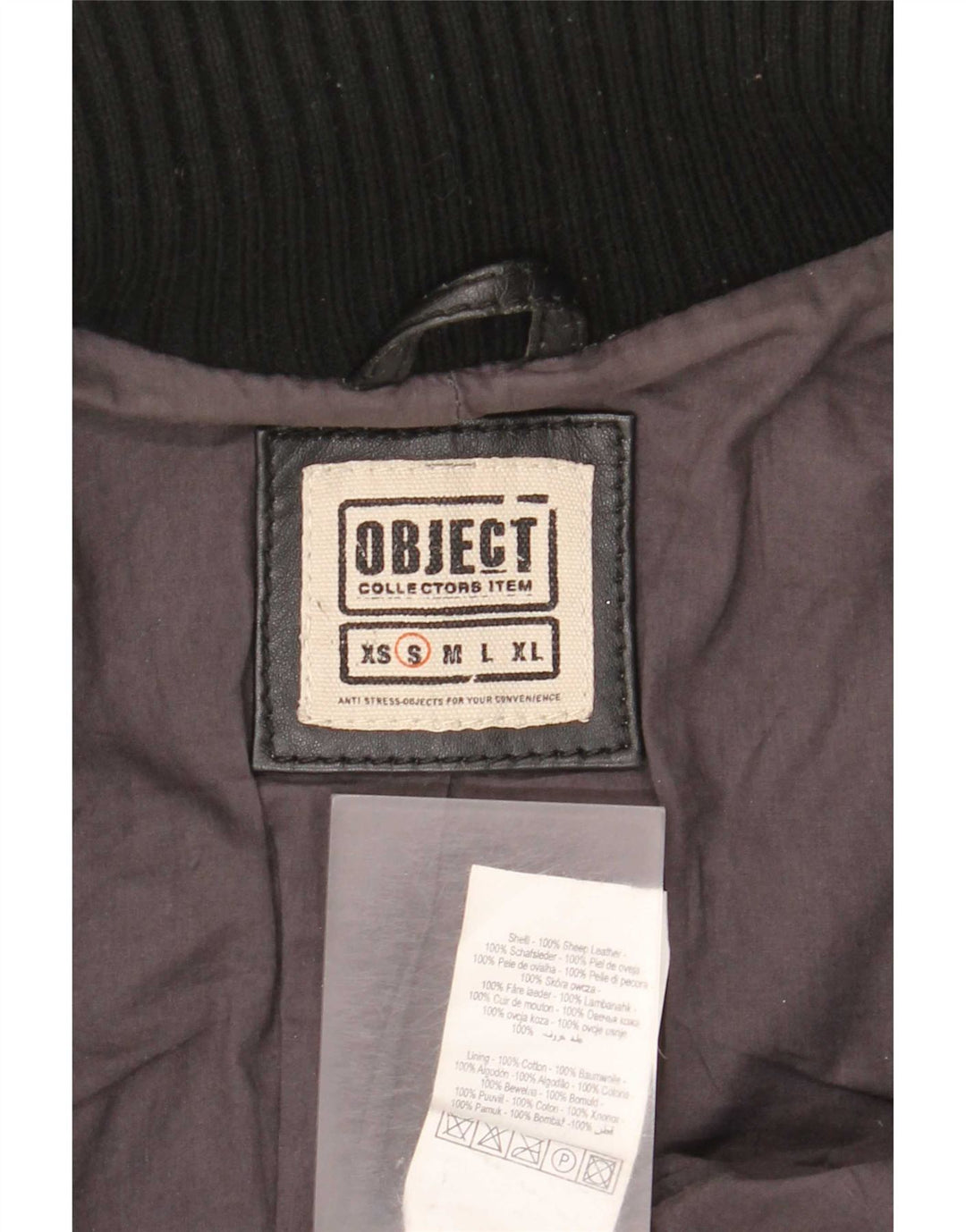 Object Veste en cuir pour femme UK 10 Petit cuir noir