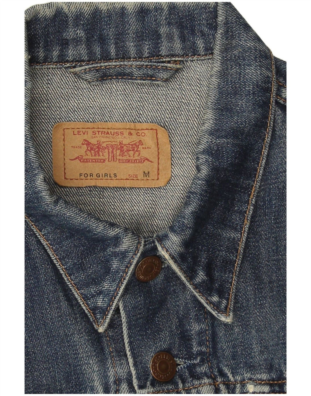 Levi's Veste en Jean Fille 11-12 ans Bleu Marine Moyen Coton