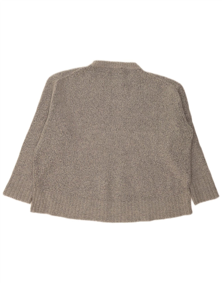 Zara Pull surdimensionné à col rond pour femme UK 14 Gris moyen