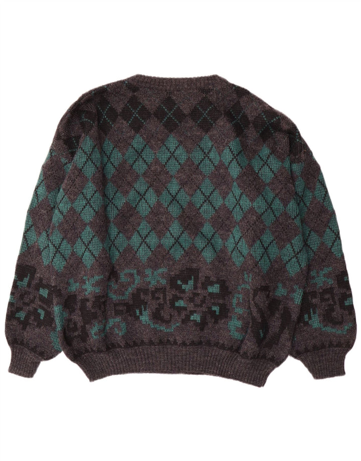 Gala Pull Col Bateau Homme XL Gris Argyle/Diamant Laine