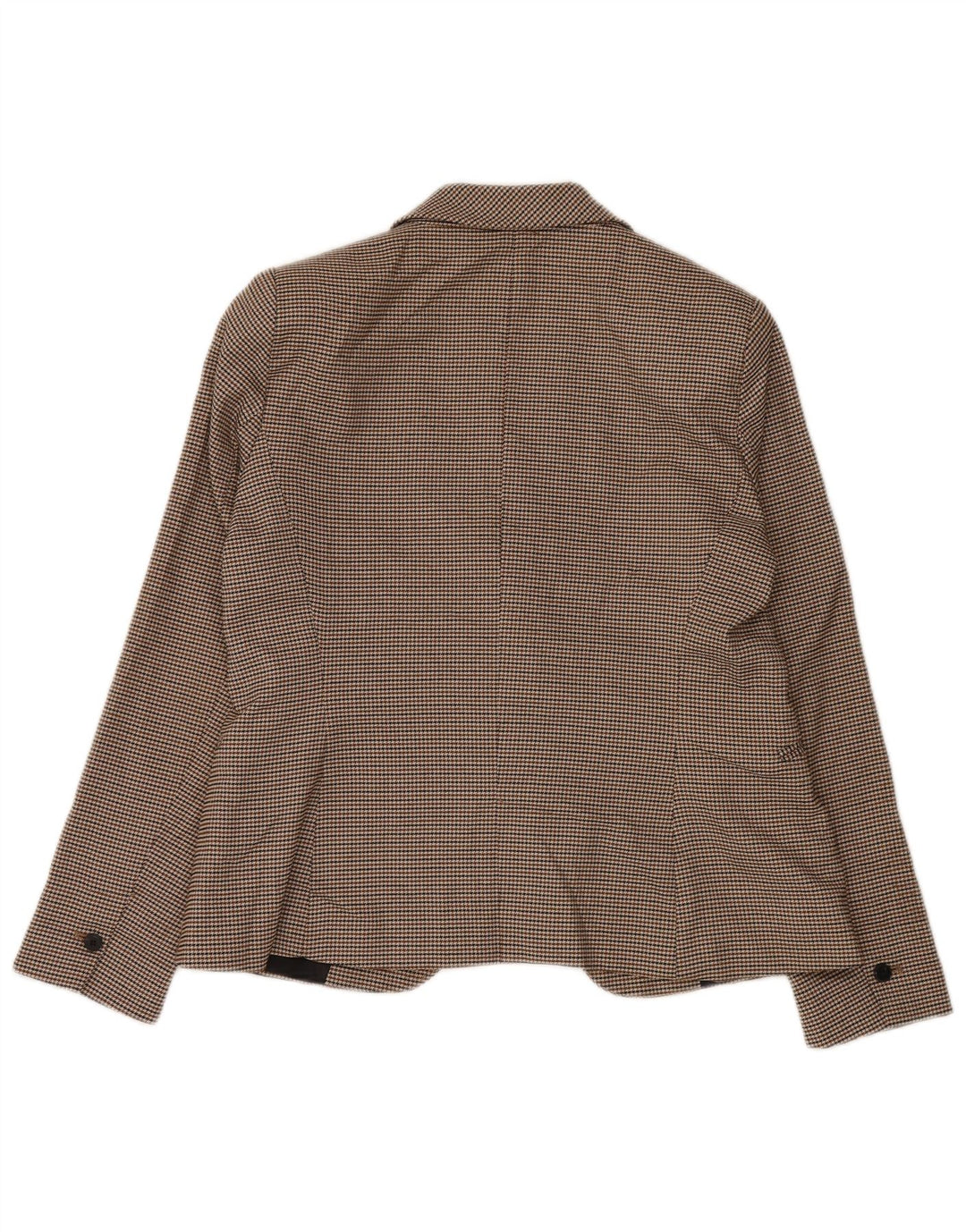 Zara Womens 1 Button Blazer Jacket EU 42 Large Marron Pied-de-Poule