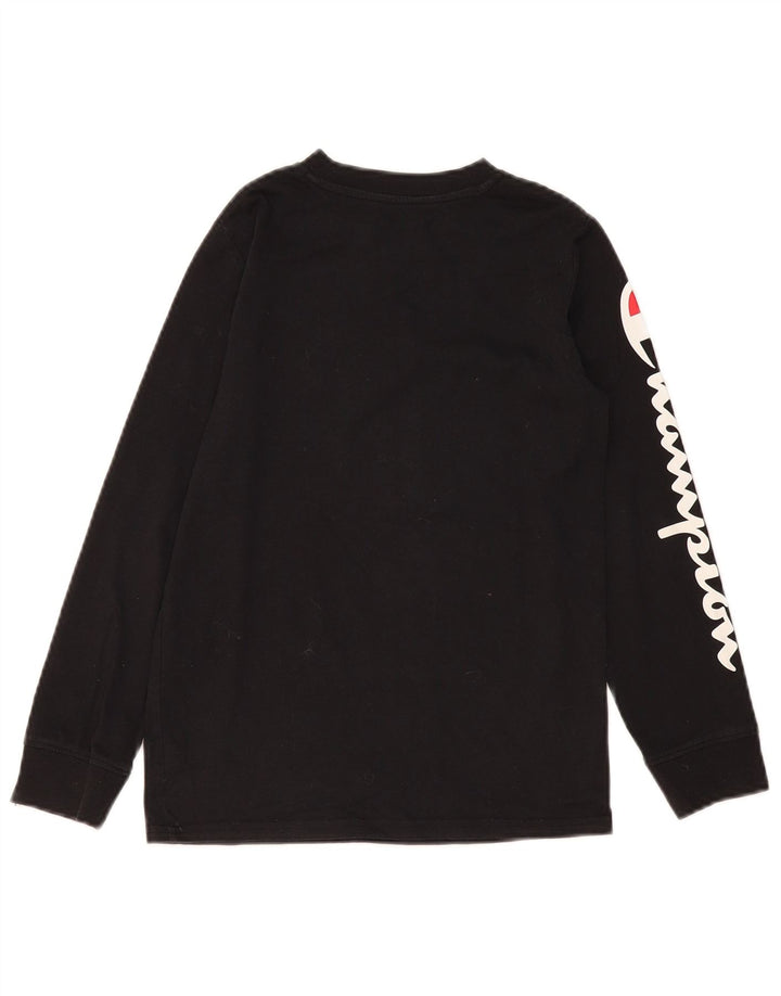 Champion Garçon Graphic Top Manches Longues 9-10 ans Coton Noir Moyen