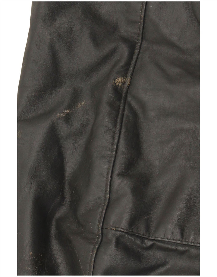 VINTAGE Veste en cuir homme UK 40 Grand cuir gris