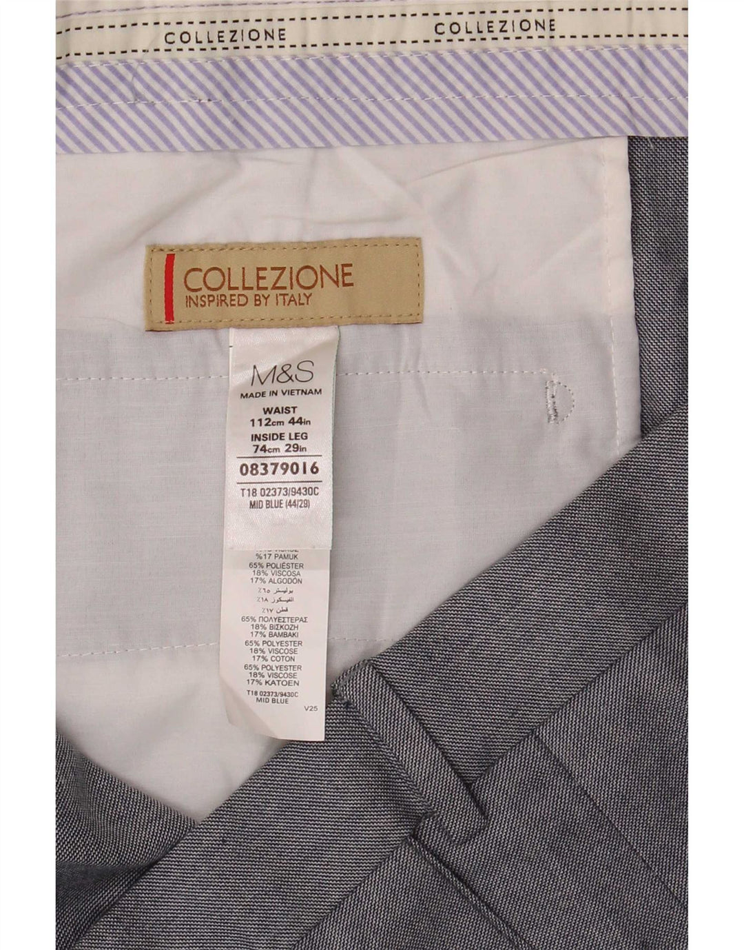 Marks & Spencer Pantalon Chino Droit Homme W44 L29 Gris Polyester