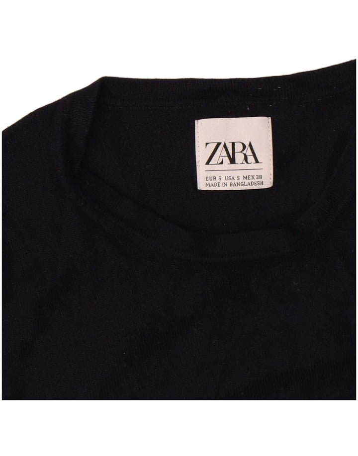 Zara Pull à col rond pour homme Petit Bleu marine