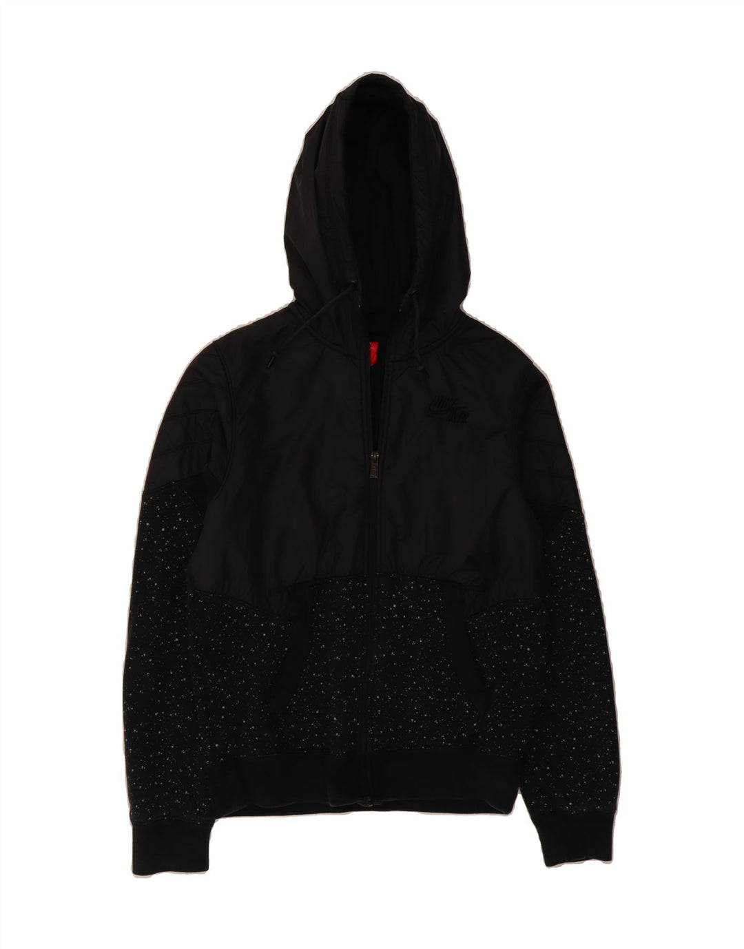 NIKE Womens Oversized Zip Hoodie Sweater UK 10 Small Black Spotted Vintage Nike and Second-Hand Nike from Messina Hembry 