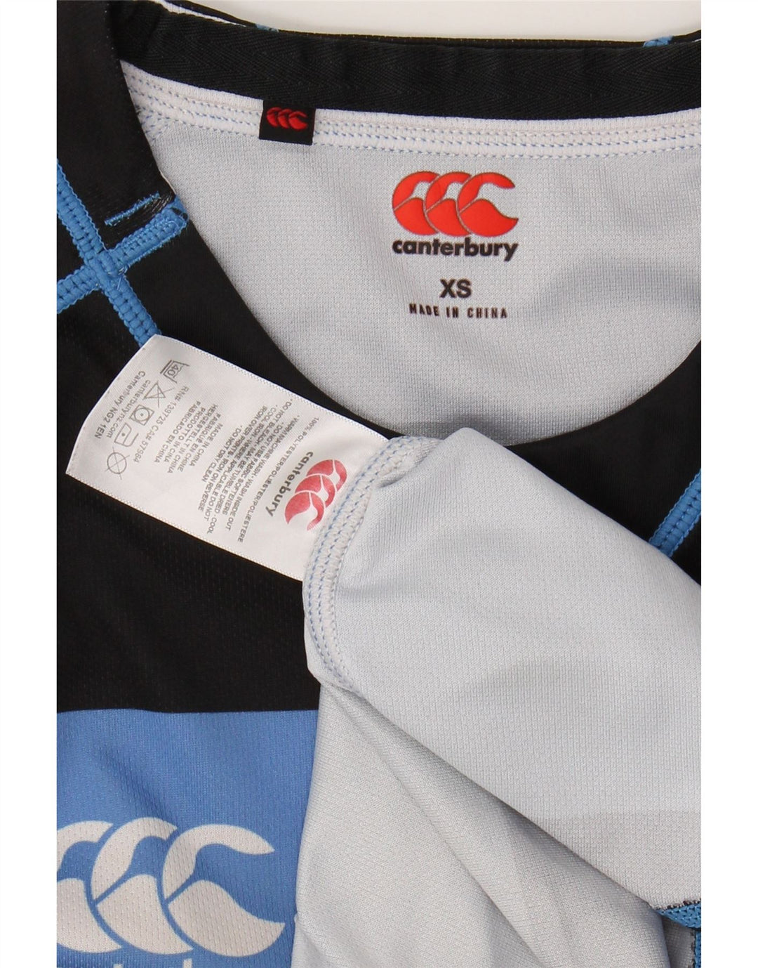 CANTERBURY T-Shirt Homme Top XS Bleu Rayé Polyester