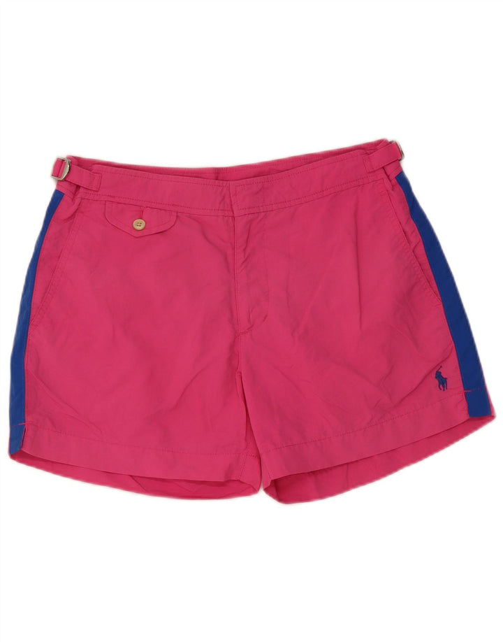 POLO RALPH LAUREN Short de bain pour femme UK 14 Rose moyen Colourblock