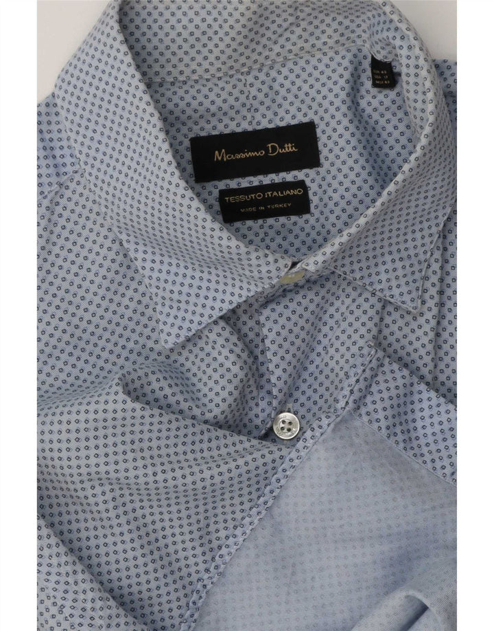 Massimo Dutti Chemise Homme Taille 43 Grand Bleu Taché