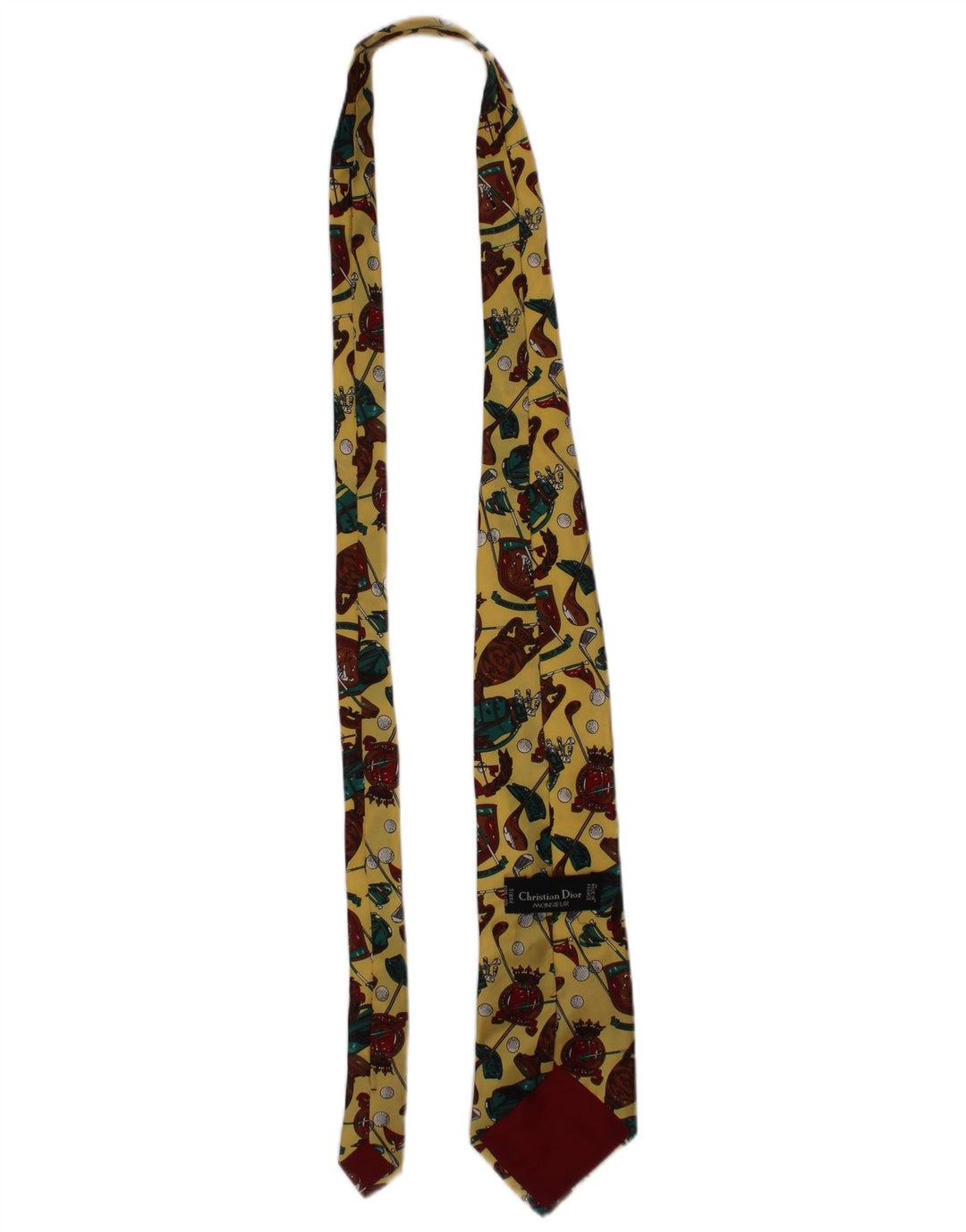 Christian Dior Cravate graphique pour homme taille unique en soie jaune
