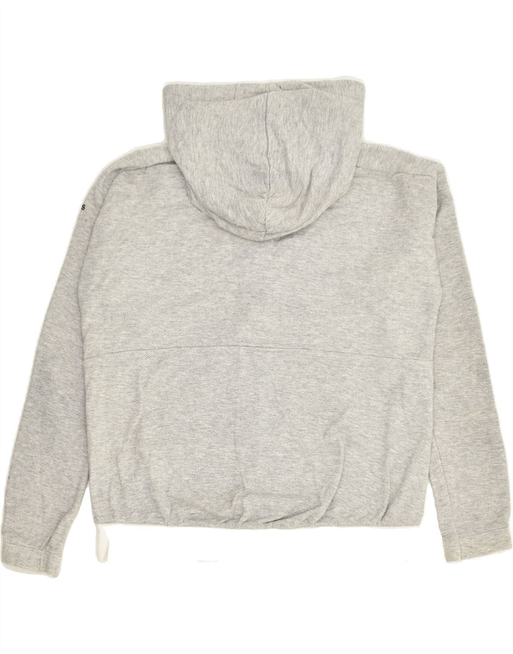 ADIDAS Womens Zip Hoodie Sweater UK 8/10 Small Grey Cotton | Vintage Adidas | Thrift | Second-Hand Adidas | Used Clothing | Messina Hembry 