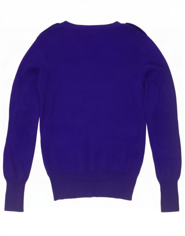 Marks & Spencer Pull cardigan militaire pour femme UK 10 Small Bleu marine
