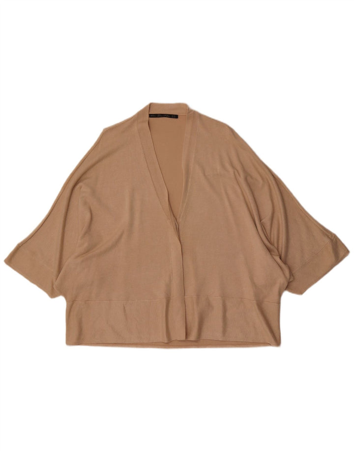 Zara Cardigan ouvert surdimensionné chauve-souris pour femme UK 14 Beige moyen