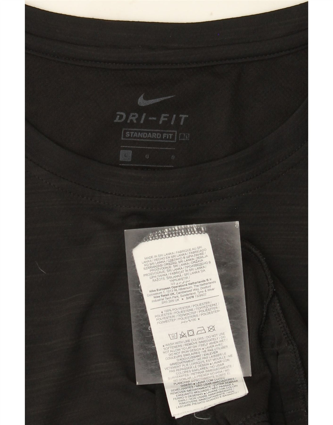 Nike Hommes Dri Fit Standard Fit T-Shirt Haut Large Noir Moucheté Polyester