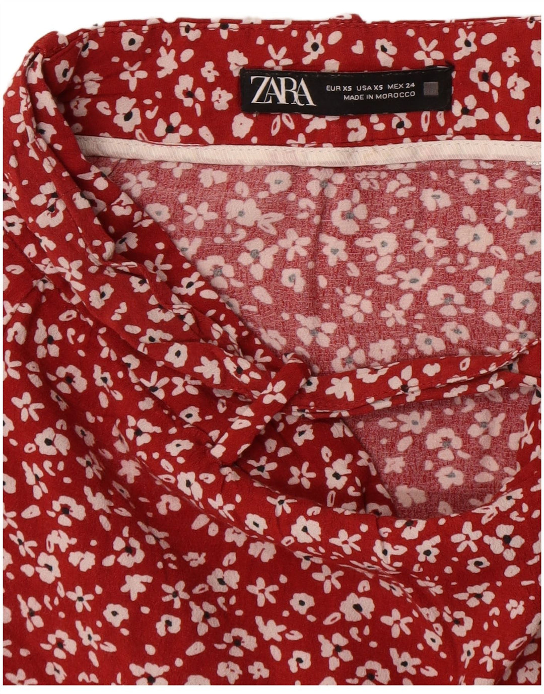 Zara Femme Mini Jupe XS W24 Rouge Floral