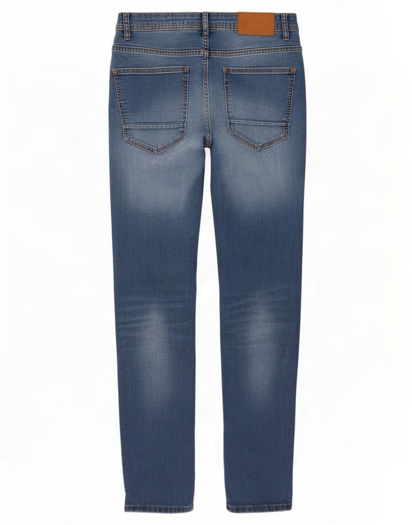Zara Jean Slim Homme EU 46 XL W36 L28 Bleu Coton