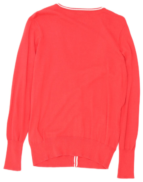 Fred Perry Pull Cardigan Femme UK 10 Petit Coton Rouge