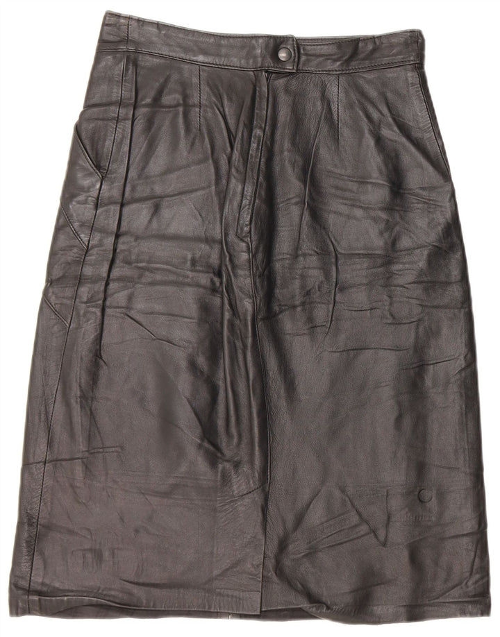 jupe en cuir femme vintage IT 42 Medium W26 Cuir Noir
