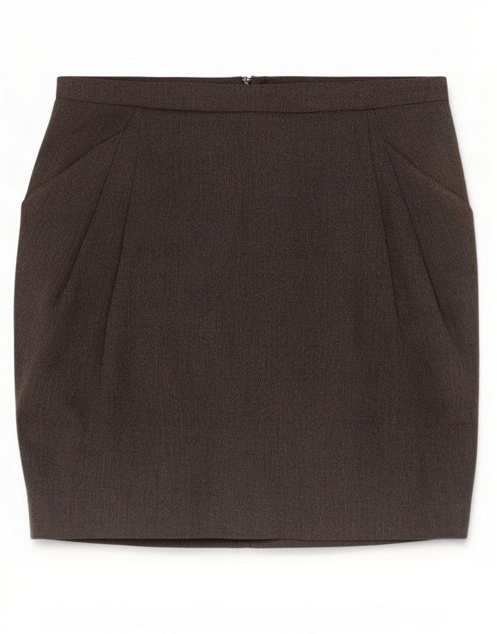 Zara Femme Mini Jupe Petit W26 Gris Polyester