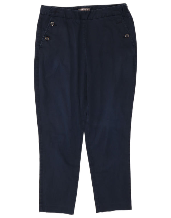 Laura Ashley Pantalon décontracté slim pour femme UK 12 Medium W32 L27 Bleu marine