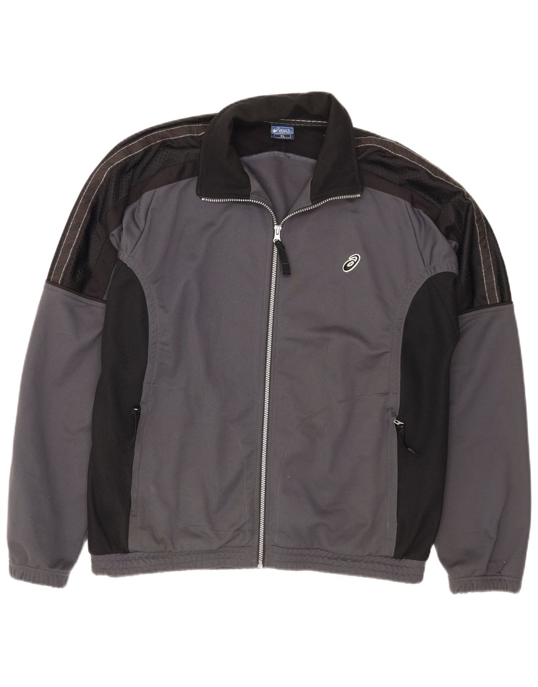 Asics Veste de survêtement pour homme XL Gris Colorblock Polyester Sports