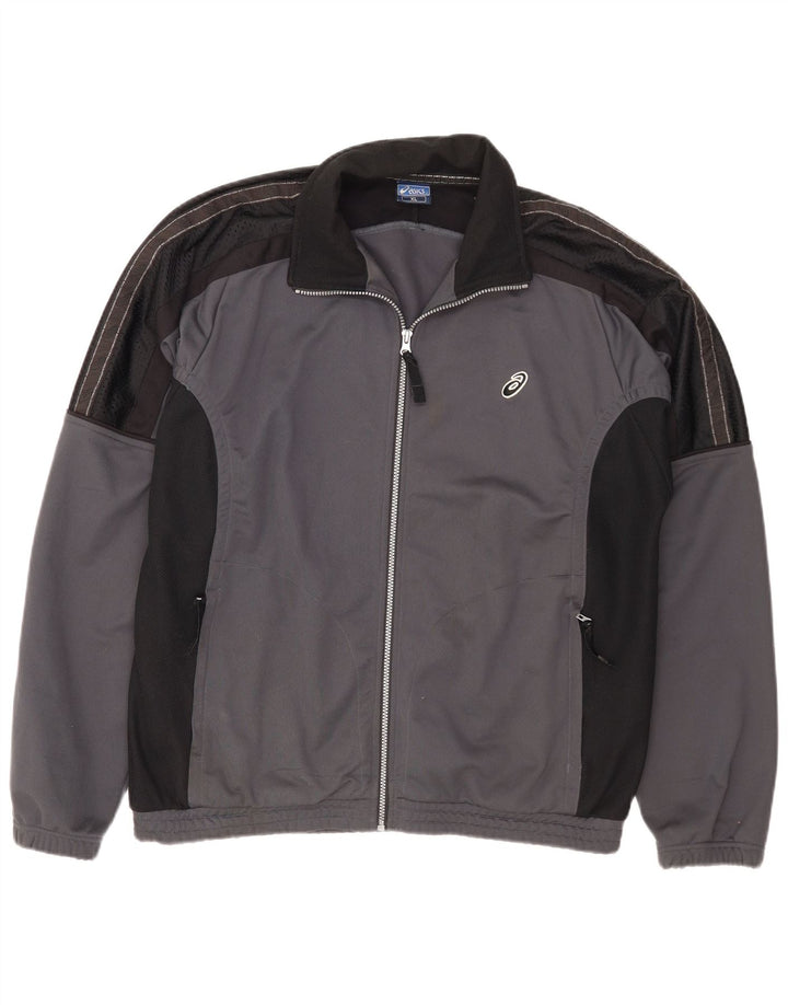 Asics Veste de survêtement pour homme XL Gris Colorblock Polyester Sports