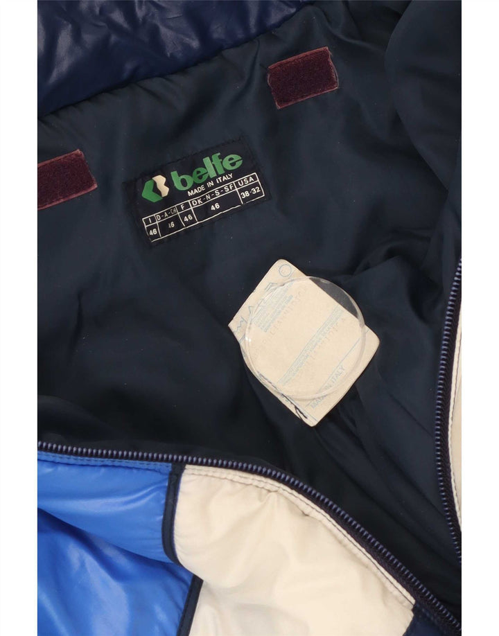 Belfe Veste matelassée IT 46 Small Bleu Marine Colourblock Polyamide