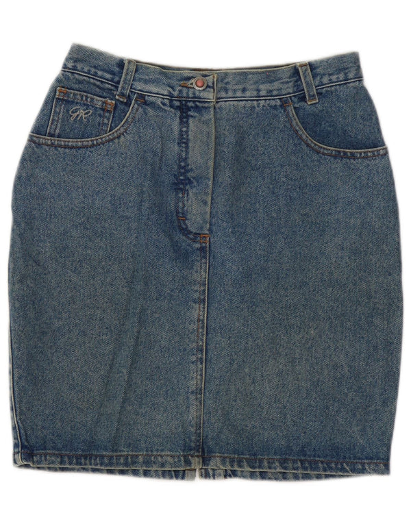 jupe en denim taille haute femme vintage IT 46 Grand W30 Coton Bleu