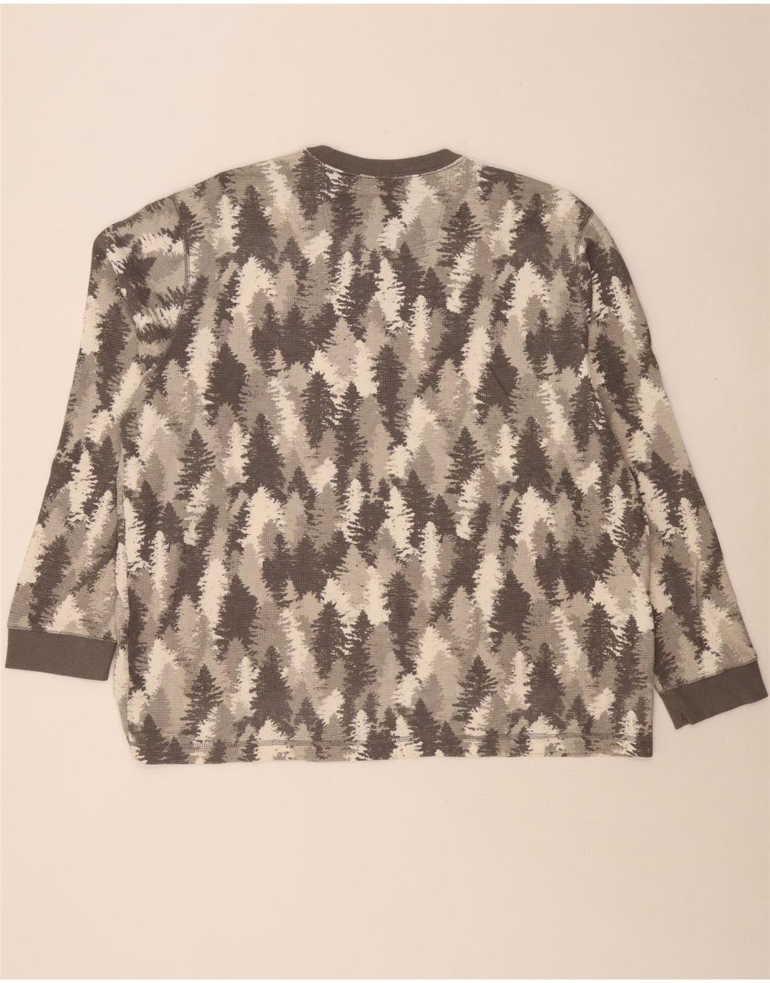 EDDIE BAUER Haut à motif abstrait pour hommes à manches longues 2XL en coton gris