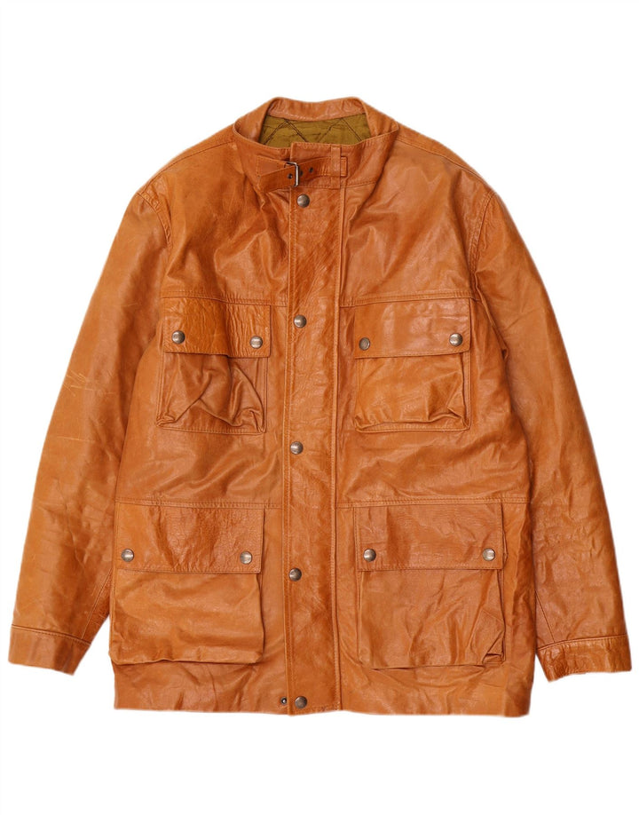 veste en cuir homme vintage UK 42 XL Cuir Marron