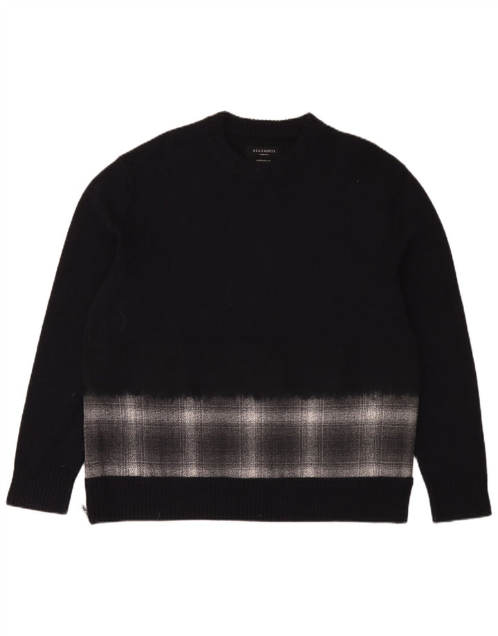 All Saints Pull Oversize à Col Rond Homme Bleu Marine Moyen