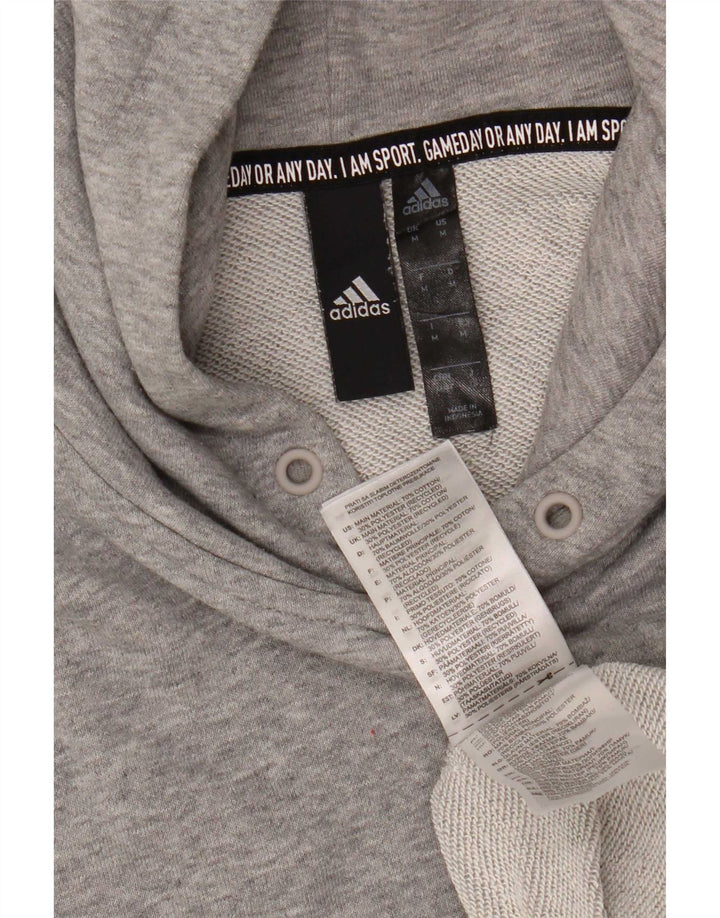 Adidas Pull à capuche pour homme en coton gris moyen