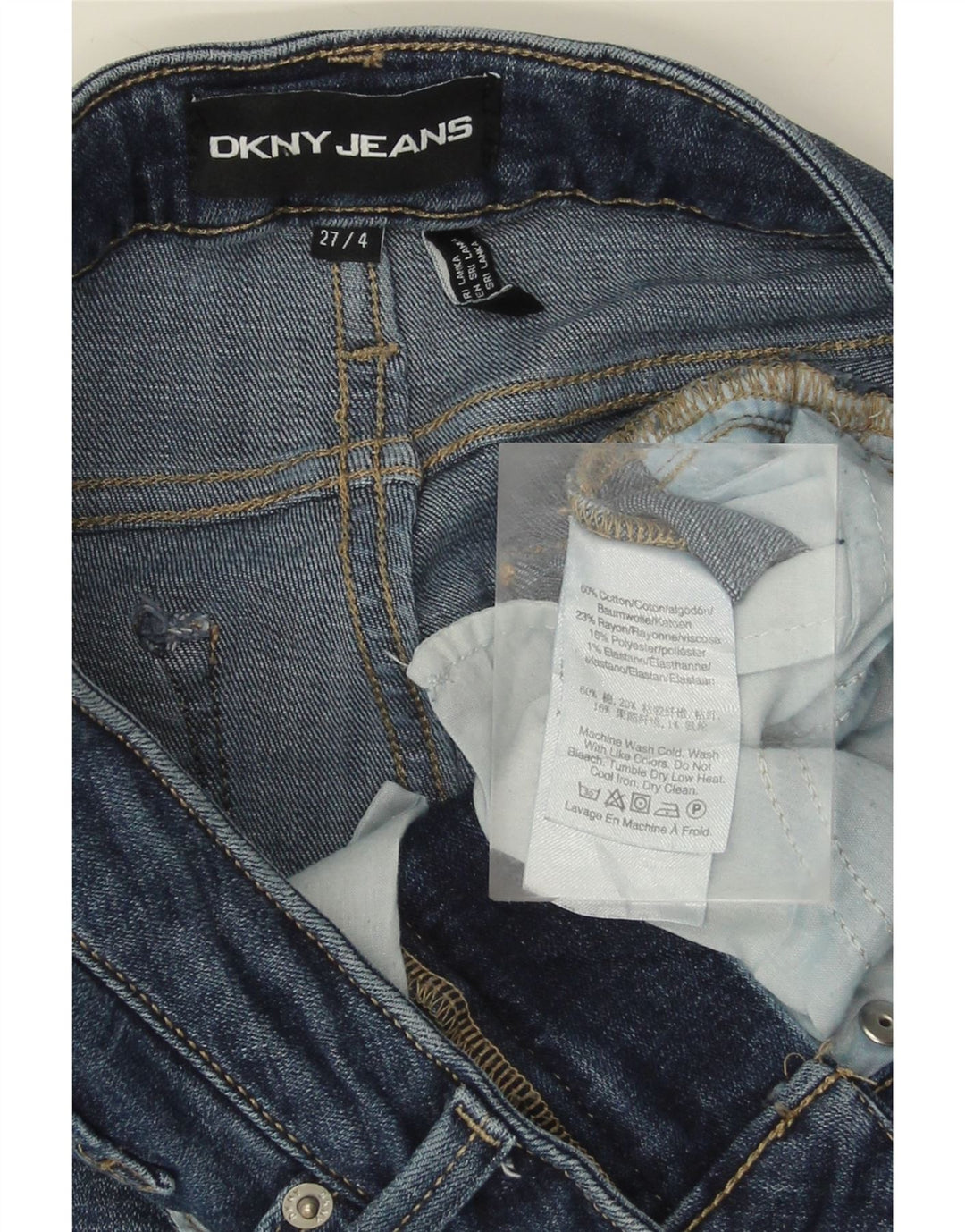 DKNY Womens Slim Jeans US 4 Small W27 L28 Blue Cotton Vintage Dkny and Second-Hand Dkny from Messina Hembry 