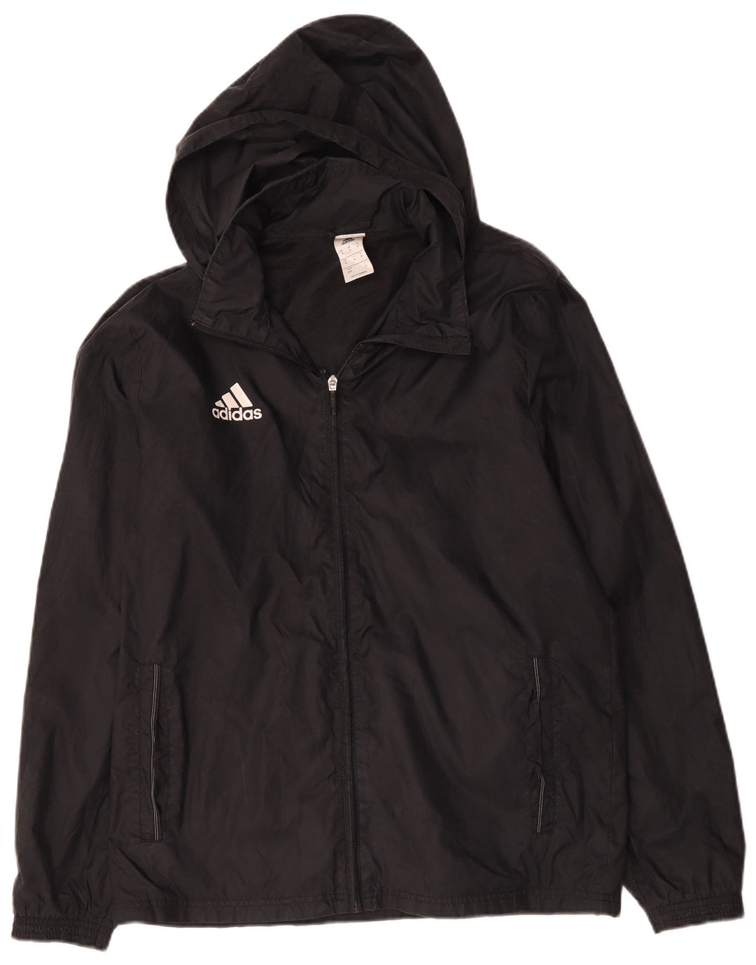 Adidas Veste de pluie à capuche pour homme UK 38 Medium Noir Polyamide