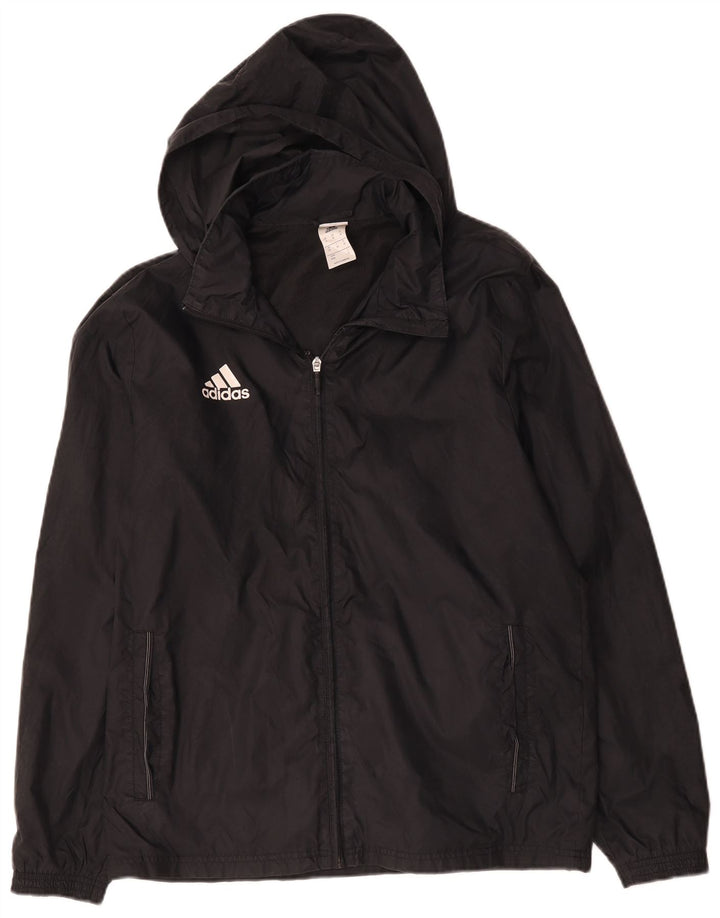Adidas Veste de pluie à capuche pour homme UK 38 Medium Noir Polyamide