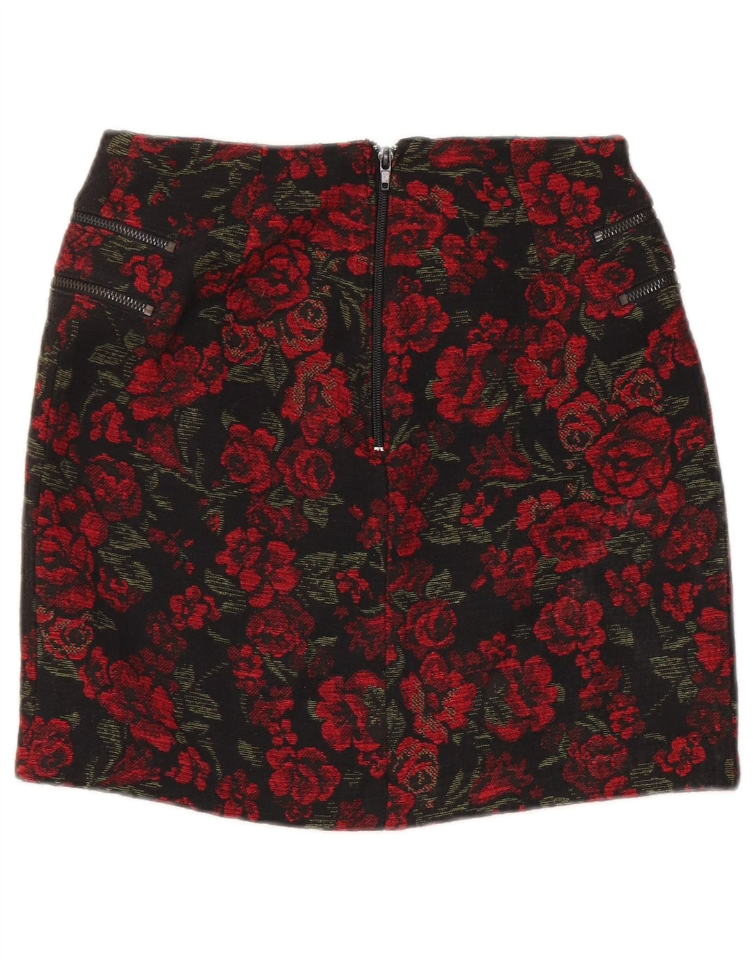 PIMKIE Mini jupe taille haute pour femme IT 42 Medium W26 Rouge Floral Coton