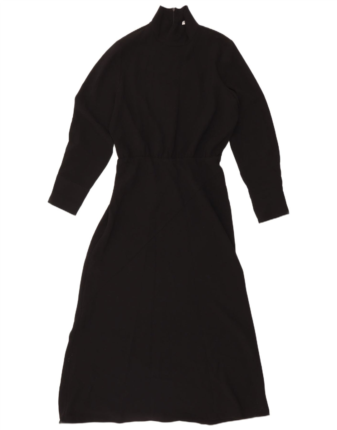 Zara Robe longue à manches longues pour femme UK 12 Polyester noir moyen