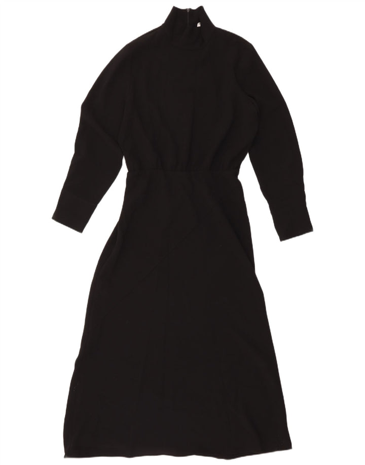 Zara Robe longue à manches longues pour femme UK 12 Polyester noir moyen