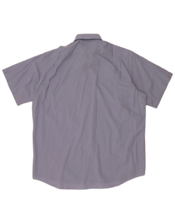 Lacoste Chemise à manches courtes pour hommes Taille 41 Grand coton bleu