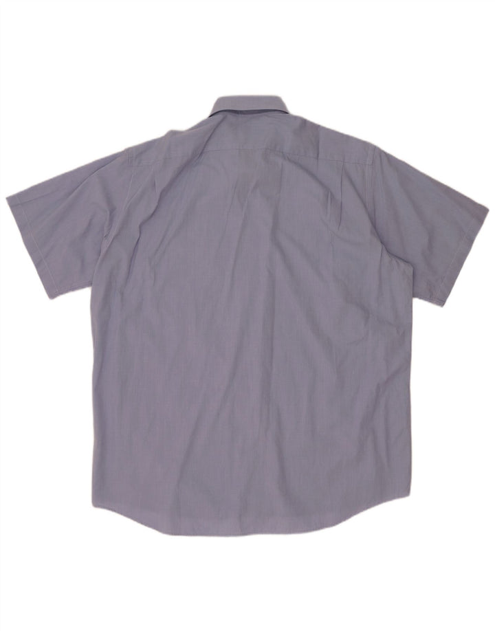 Lacoste Chemise à manches courtes pour hommes Taille 41 Grand coton bleu