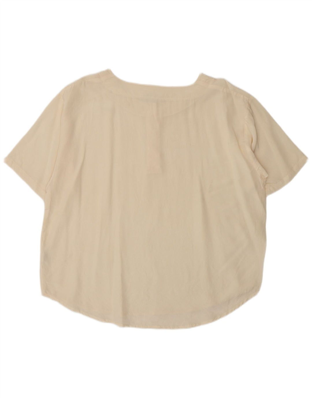 chemisier femme vintage Top UK 18 XL Soie Beige