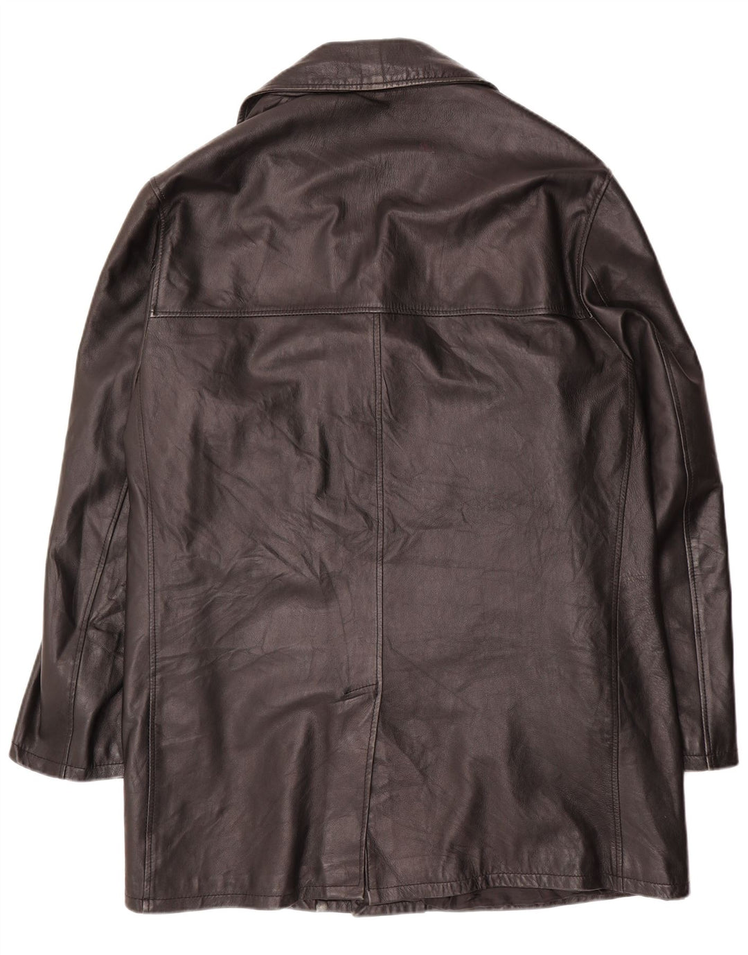 vintage Mens Leather Coat Taille 62 4XL Cuir Noir