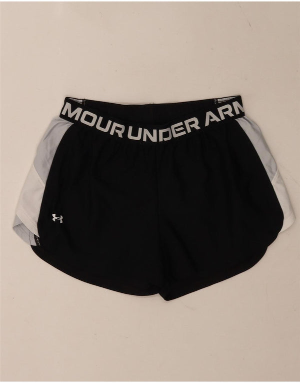 Under Armour Short de sport graphique pour femme UK 12 Noir moyen Colourblock