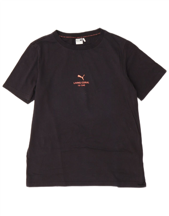 Puma T-shirt graphique pour homme, petit, noir, coton