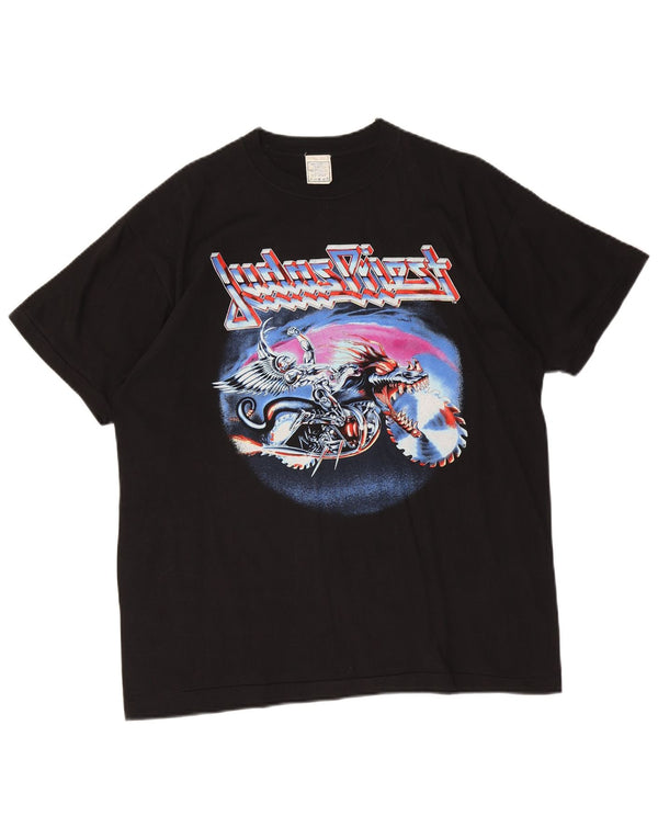 vintage Hommes Judas Priest « Painkiller »Tour 1991 T-Shirt Top Grand Noir