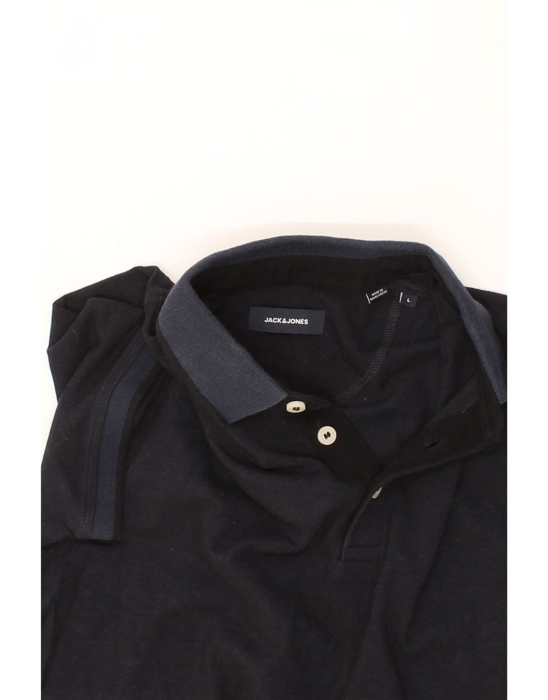 JACK & JONES Mens Polo Shirt Large Navy Blue Cotton Vintage Jack & Jones and Second-Hand Jack & Jones from Messina Hembry 