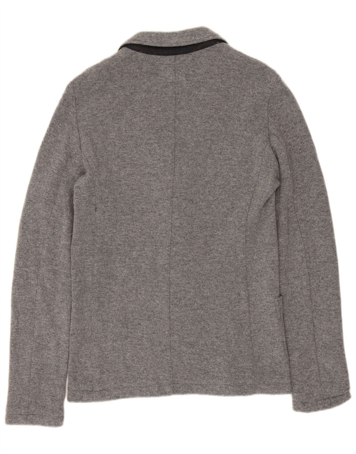 WOOLRICH Pull Cardigan Femme UK 12 Laine Gris Moyen