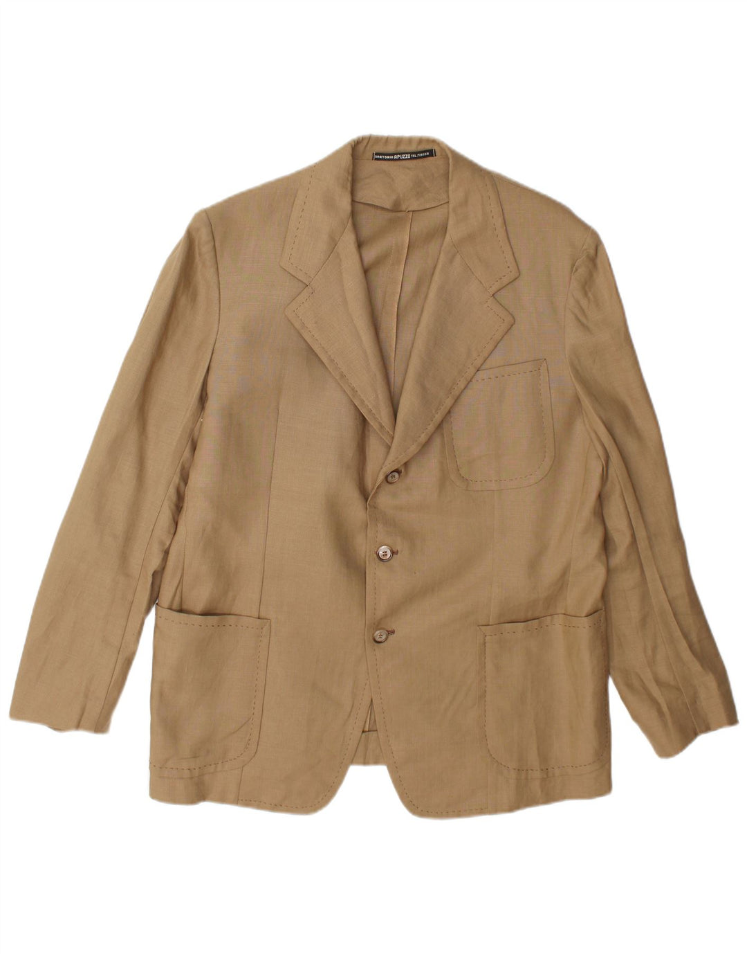 vintage Homme 3 Bouton Blazer Veste UK 38 Beige Moyen